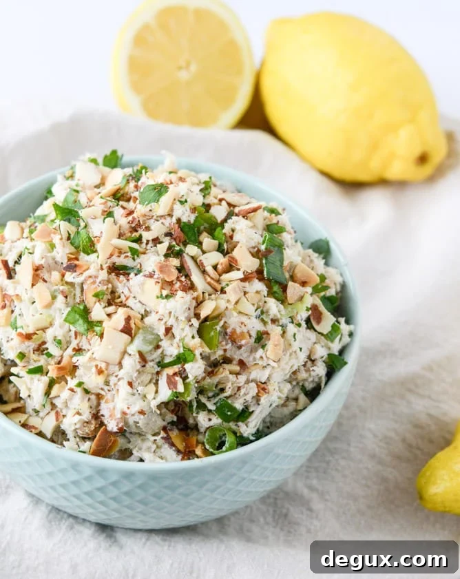 lemon almond roast chicken salad I howsweeteats.com