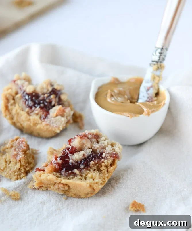 Peanut Butter & Jelly Crumb Muffins Recipe for Homemade Snacks 7 peanut butter and jelly crumb muffins I howsweeteats.com