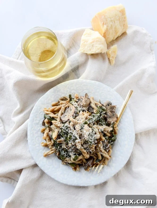 One-Pot Mushroom and Swiss Chard Pasta Recipe 2 one pot brown butter mushroom pasta I howsweeteats.com