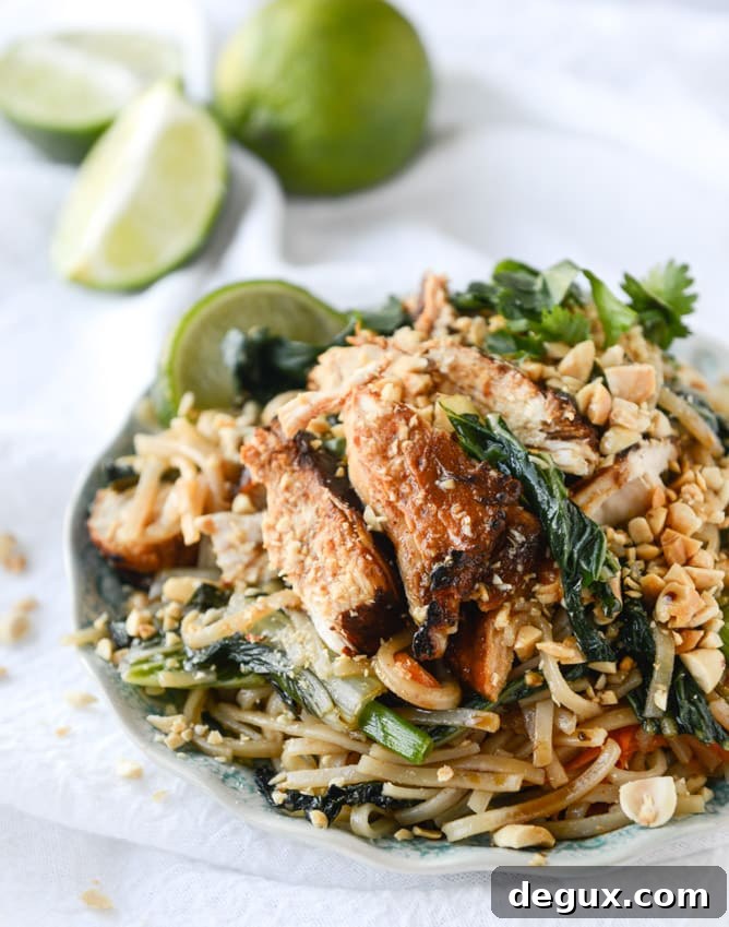 thai chicken street noodles I howsweeteats.com