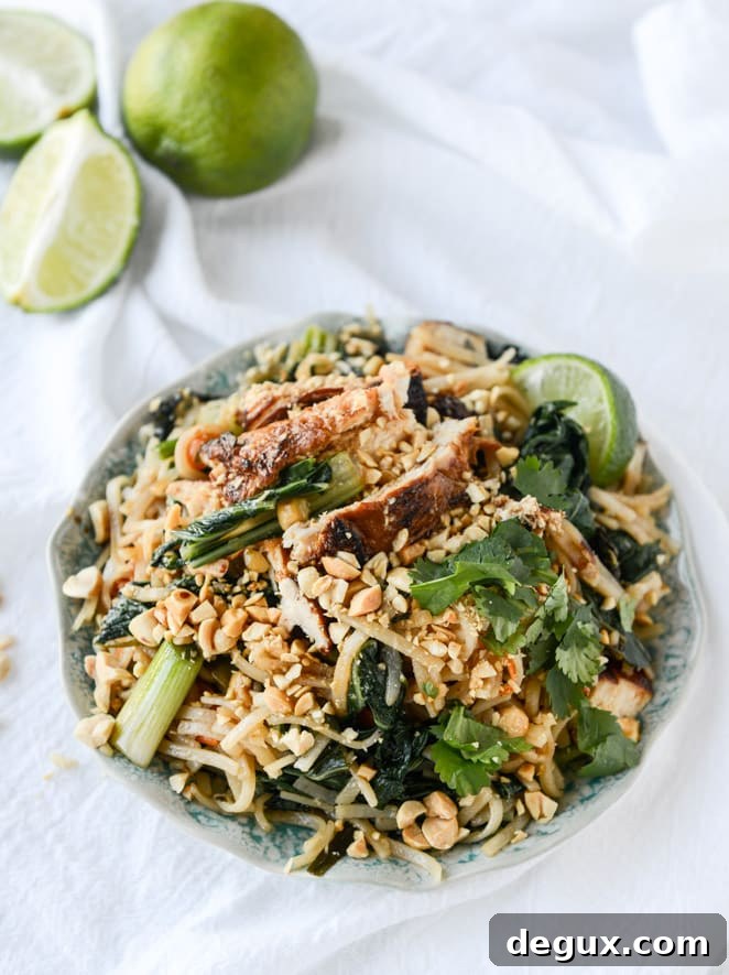 thai chicken street noodles I howsweeteats.com