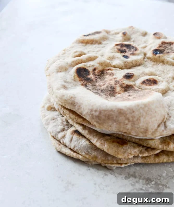 how to make whole wheat pita I howsweeteats.com