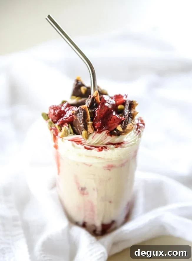 roasted strawberry milkshakes with chocolate pistachio brittle I howsweeteats.com