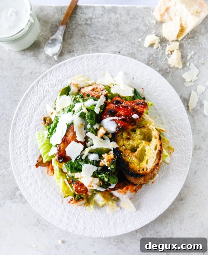grilled caesar buffalo chicken salad I howsweeteats.com