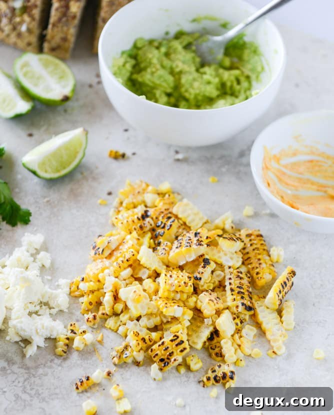 mexican grilled street corn avocado toast I howsweeteats.com