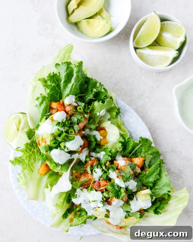 BBQ Chicken & Pineapple Lettuce Wraps with Cilantro Yogurt Drizzle 2 bbq chicken and pineapple lettuce wraps with cilantro yogurt sauce I howsweeteats.com