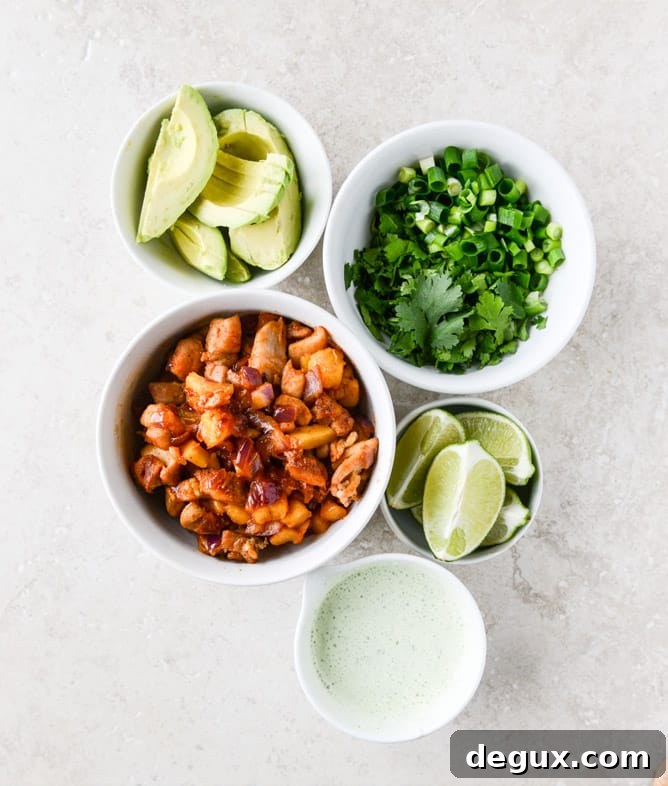BBQ Chicken & Pineapple Lettuce Wraps with Cilantro Yogurt Drizzle 4 bbq chicken and pineapple lettuce wraps with cilantro yogurt sauce I howsweeteats.com