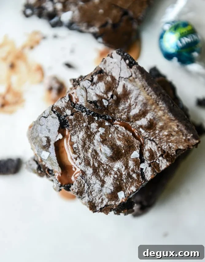 Sea Salt Truffle Brownies Made with Olive Oil 8 olive oil sea salt truffle brownies I howsweeteats.com