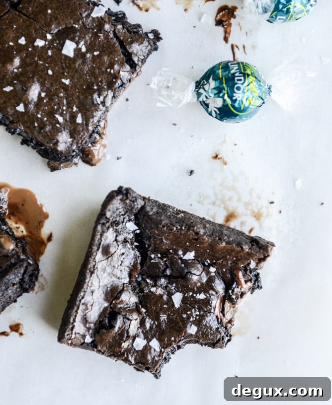 Sea Salt Truffle Brownies Made with Olive Oil 9 olive oil sea salt truffle brownies I howsweeteats.com