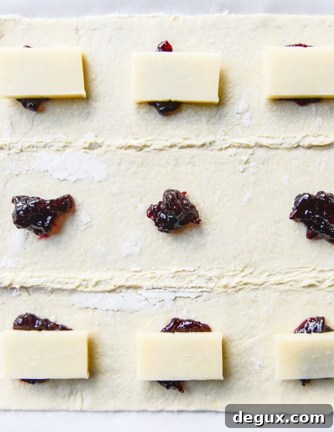 smoked cheddar and cherry jam pastry pop tarts I howsweeteats.com