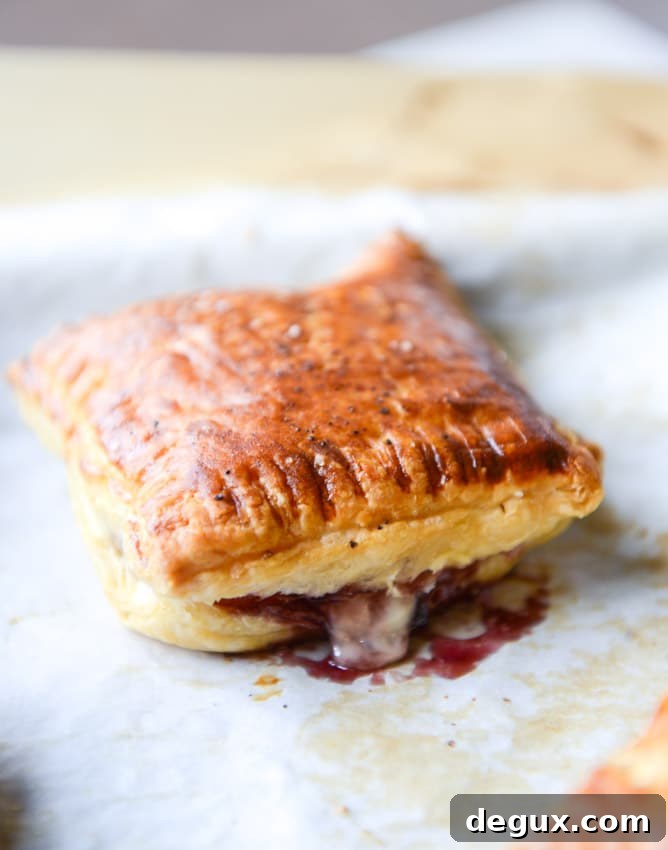 smoked cheddar and cherry jam pastry pop tarts I howsweeteats.com