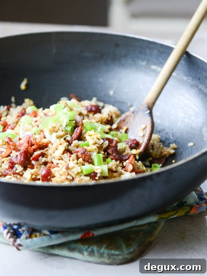 Savory Breakfast Fried Rice Recipe with Eggs and Veggies 4 breakfast fried rice I howsweeteats.com