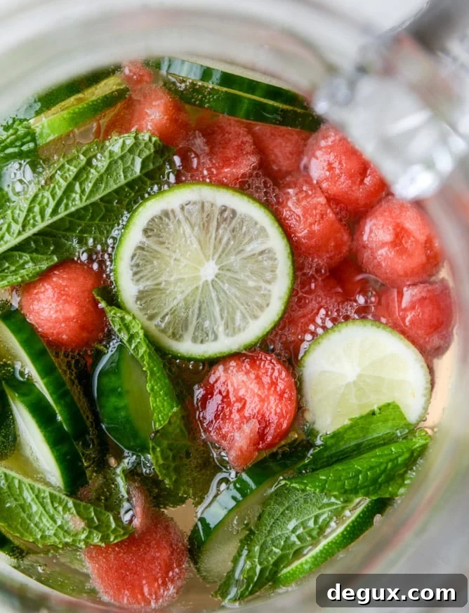 Sparkling Cucumber & Watermelon Sangria Recipe 5 sparkling watermelon cucumber sangria I howsweeteats.com