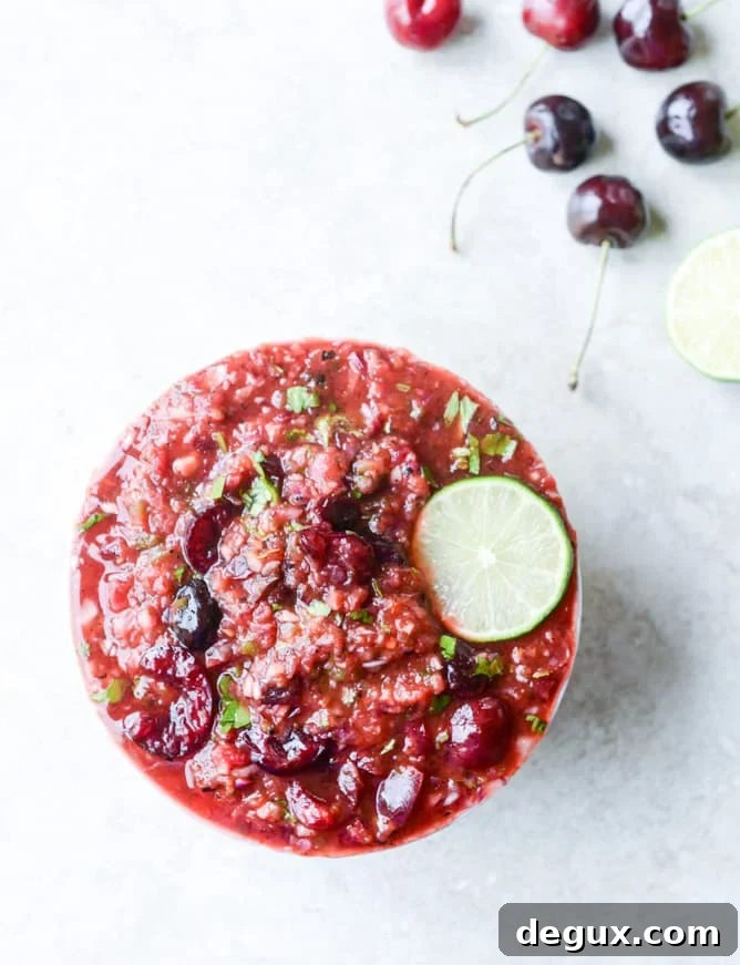 grilled cherry salsa I howsweeteats.com