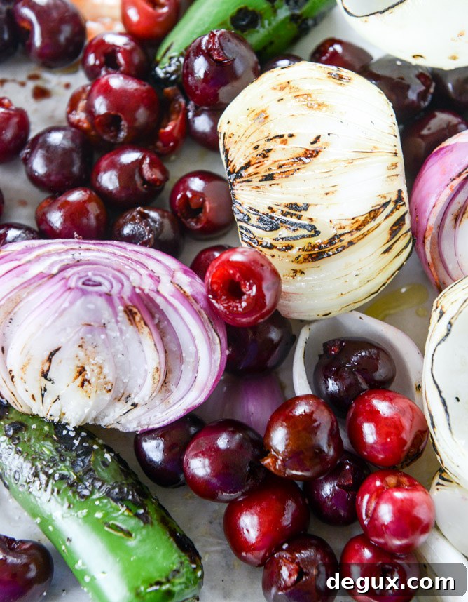 grilled cherry salsa I howsweeteats.com