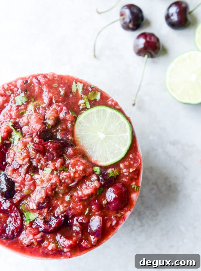 grilled cherry salsa I howsweeteats.com