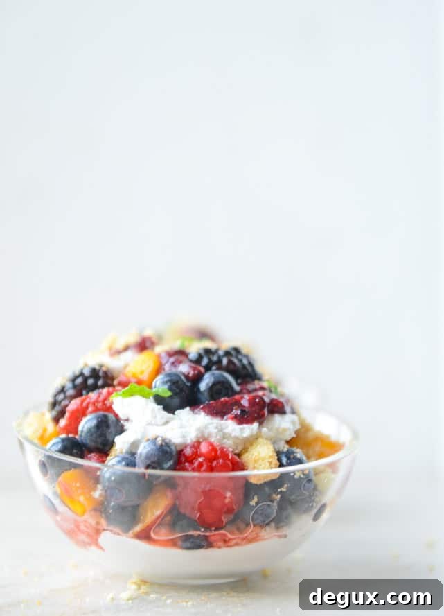 summer fruit parfaits with brown butter shortbread and coconut cream I howsweeteats.com