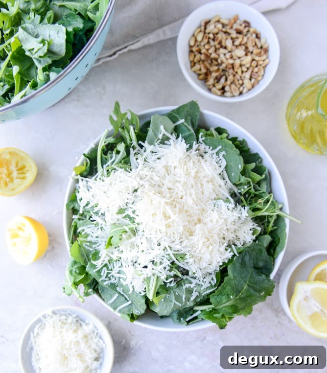 kale arugula reggiano salad I howsweeteats.com