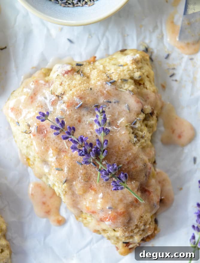 Caramelized Peach & Lavender Scones: Golden, Fragrant Recipe 2 caramelized peach and lavender scones I howsweeteats.com