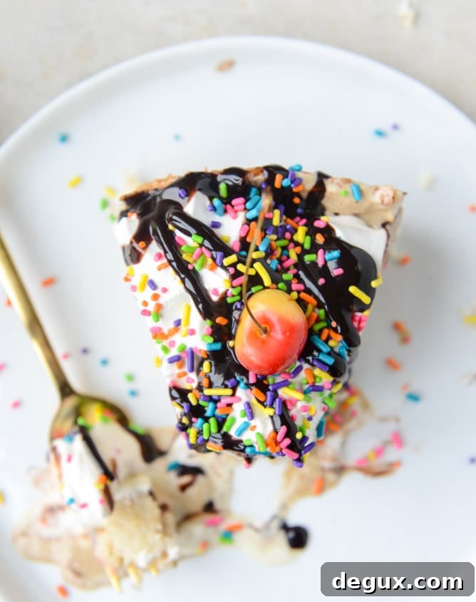 Coffee Ice Cream Sundae Pie with Hot Fudge and Macaroon Crust 11 coffee ice cream sundae pie with a macaroon crust I howsweeteats.com