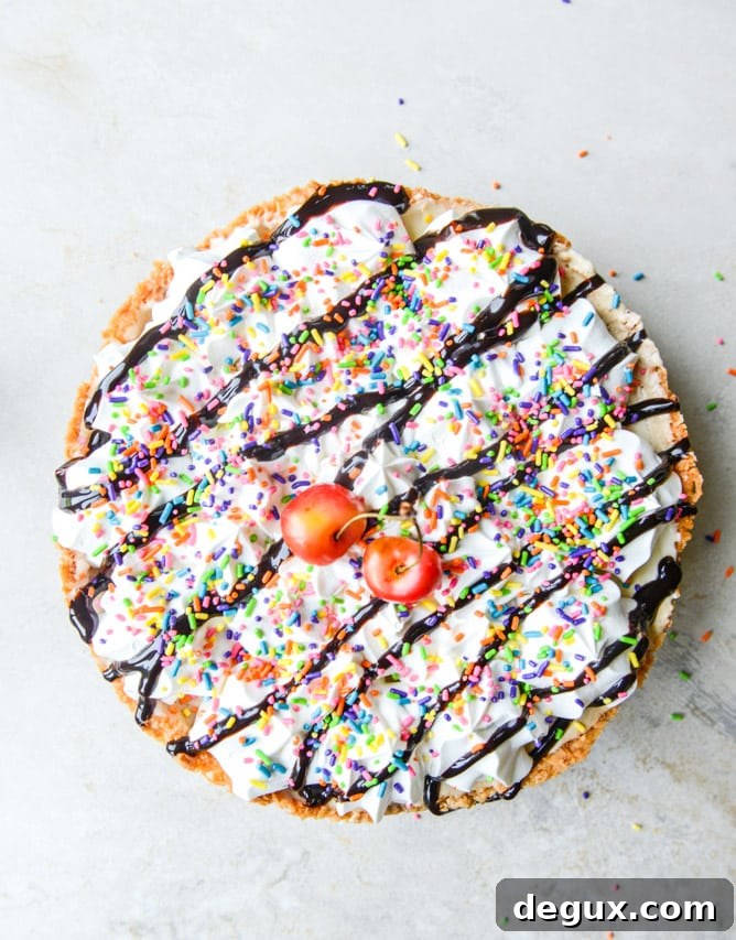 Coffee Ice Cream Sundae Pie with Hot Fudge and Macaroon Crust 5 coffee ice cream sundae pie with a macaroon crust I howsweeteats.com