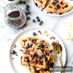 Bourbon Butter Bacon Waffles with Blueberry Syrup 7 img 42740 6