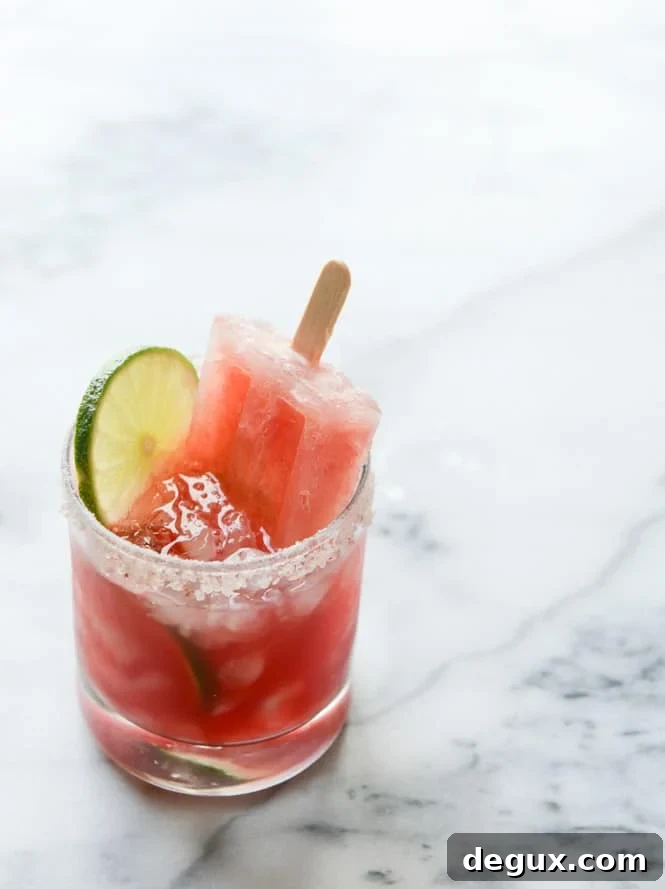 salted watermelon margarita popsicles I howsweeteats.com