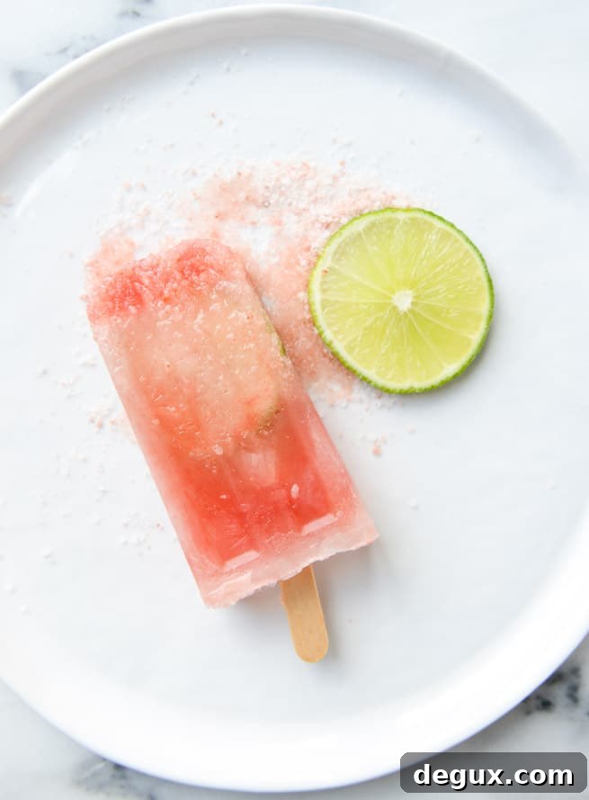 salted watermelon margarita popsicles I howsweeteats.com