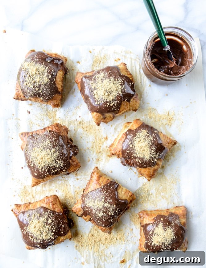 Nutella S'mores Puff Pastry Pop-Tarts Recipe 2 nutella s'mores puff pastry pop tarts I howsweeteats.com