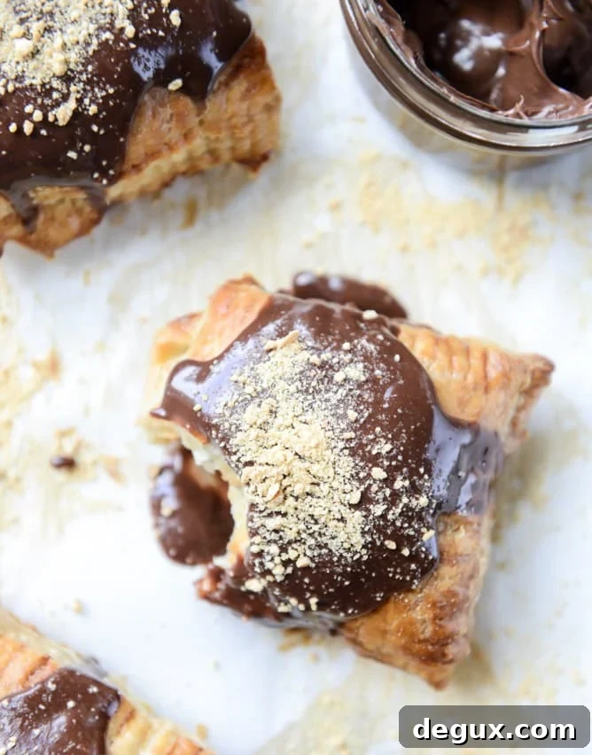 Nutella S'mores Puff Pastry Pop-Tarts Recipe 8 nutella s'mores puff pastry pop tarts I howsweeteats.com