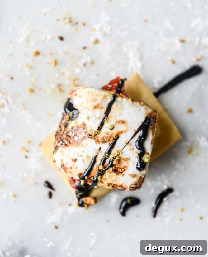 Savory Open-Faced S'mores with Pistachio Marshmallows 2 savory s'mores with pistachio marshmallows I howsweeteats.com