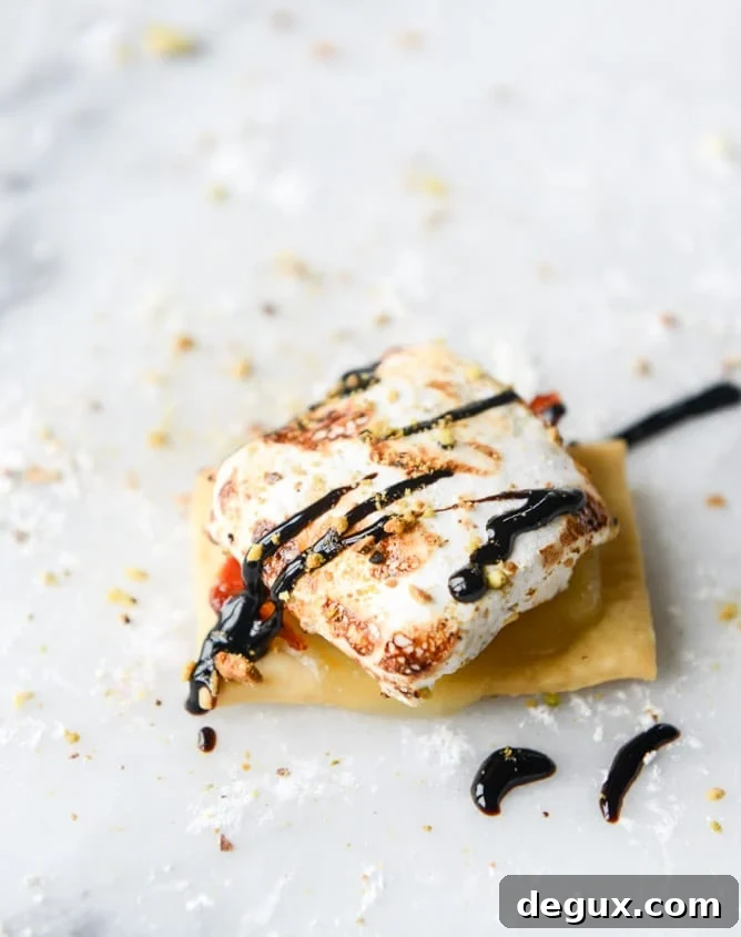 Savory Open-Faced S'mores with Pistachio Marshmallows 9 savory s'mores with pistachio marshmallows I howsweeteats.com