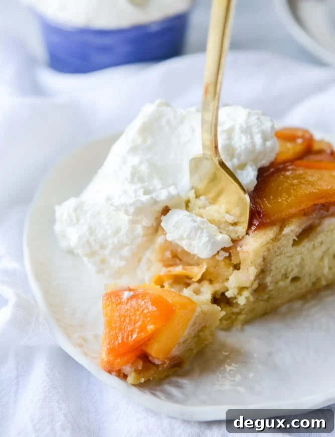 Cinnamon Sugar Bourbon Peach Upside-Down Cake Recipe 10 cinnamon sugar bourbon peach upside down cake I howsweeteats.com