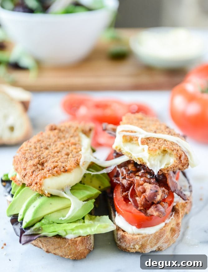 crispy smoked provolone BLAT I howsweeteats.com
