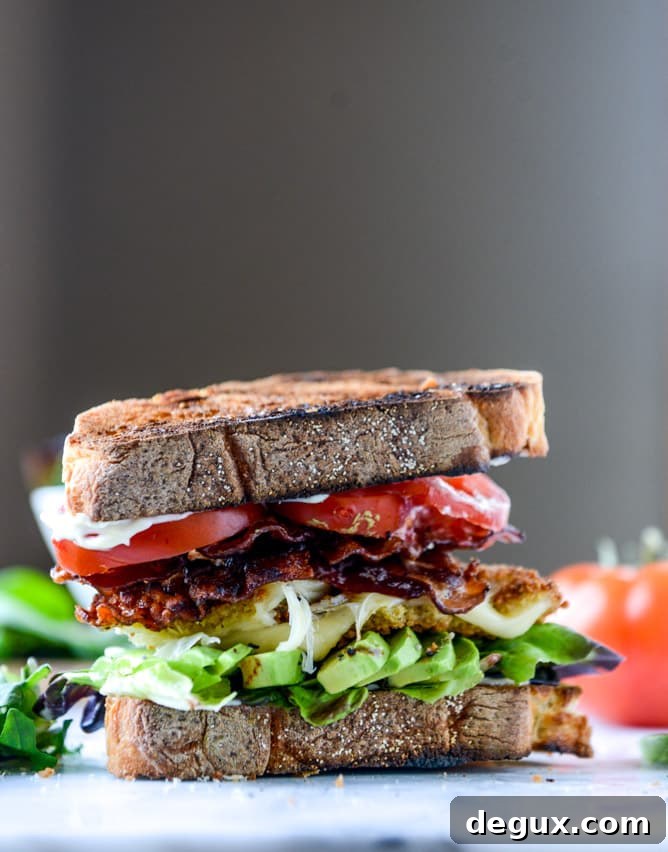 crispy smoked provolone BLAT I howsweeteats.com