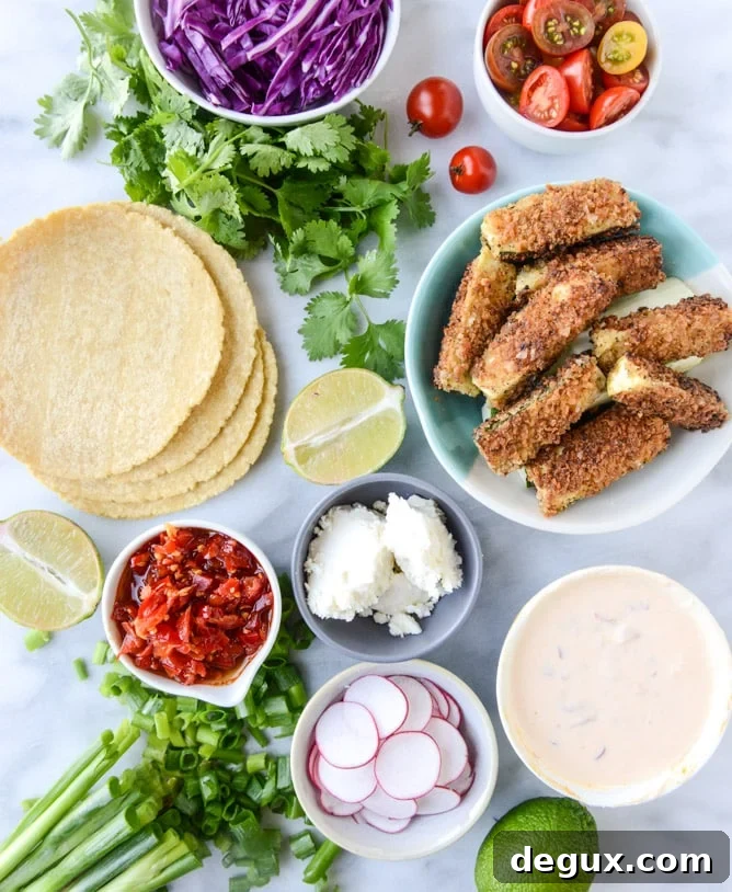 crispy zucchini tacos with cherry pepper crema I howsweeteats.com