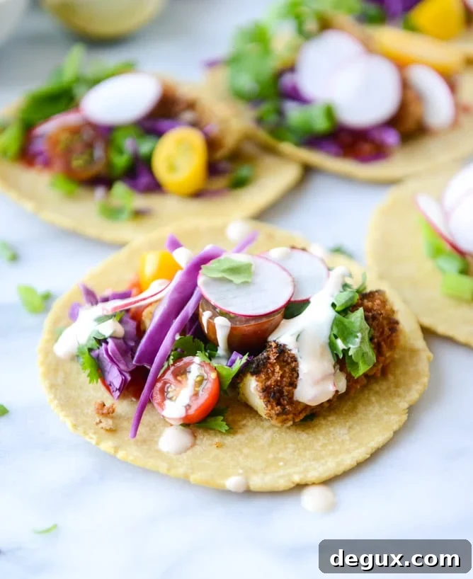 crispy zucchini tacos with cherry pepper crema I howsweeteats.com
