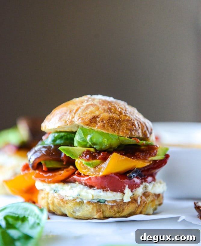 grilled veggie sliders on homemade pretzel buns I howsweeteats.com