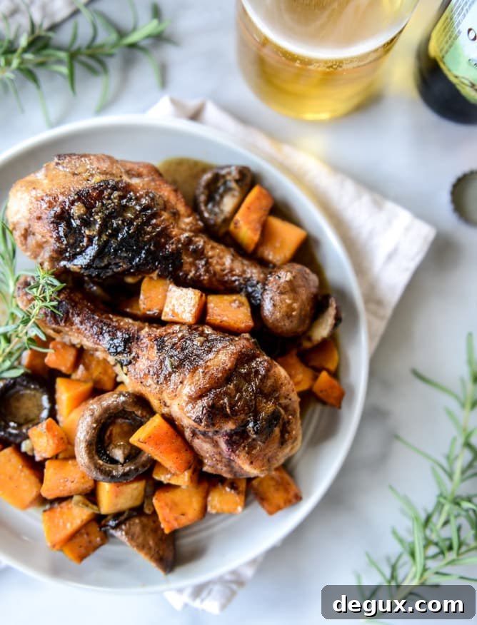 cider braised chicken with butternut I howsweeteats.com