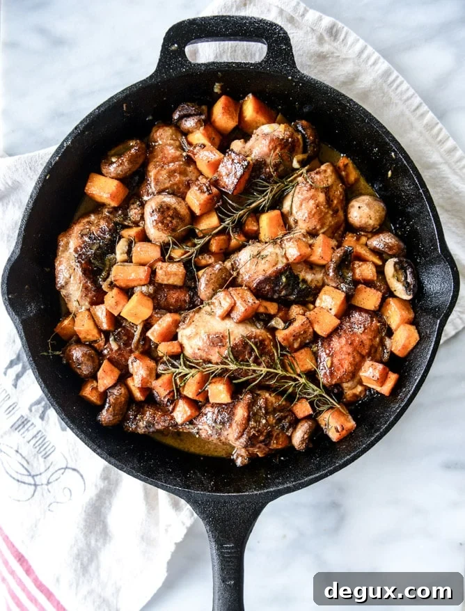 cider braised chicken with butternut I howsweeteats.com