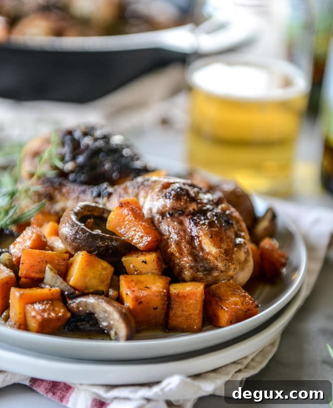 cider braised chicken with butternut I howsweeteats.com