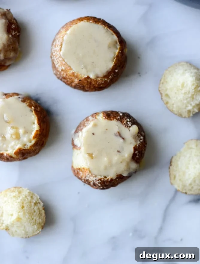 cider cheese soup shooters in mini pretzel bread bowls I howsweeteats.com