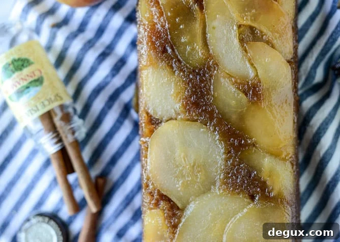 Caramelized Pear Upside-Down Bread Recipe for Fall Baking 9 caramelized upside down pear bread I howsweeteats.com