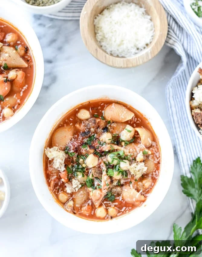 Hearty Chickpea Pasta Soup Recipe for Cozy Weeknight Meals 2 chickpea pasta soup I howsweeteats.com