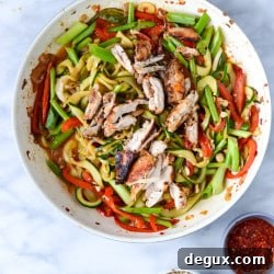 Thai Drunken Zucchini Noodles with Spicy Honey Chicken 8 img 43700 8