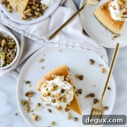 Brown Sugar Pumpkin Cheesecake with Pistachio Macaroon Crust 10 img 43737 9