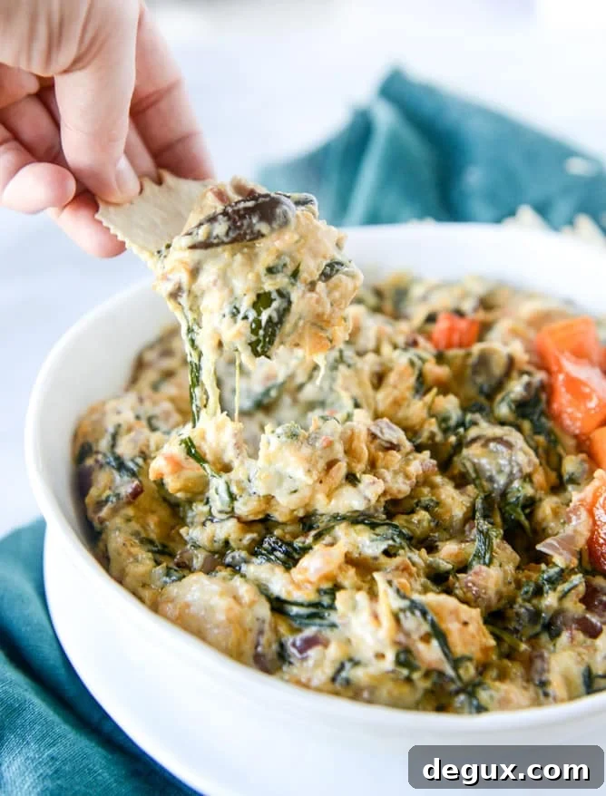 roasted butternut squash spinach dip I howsweeteats.com