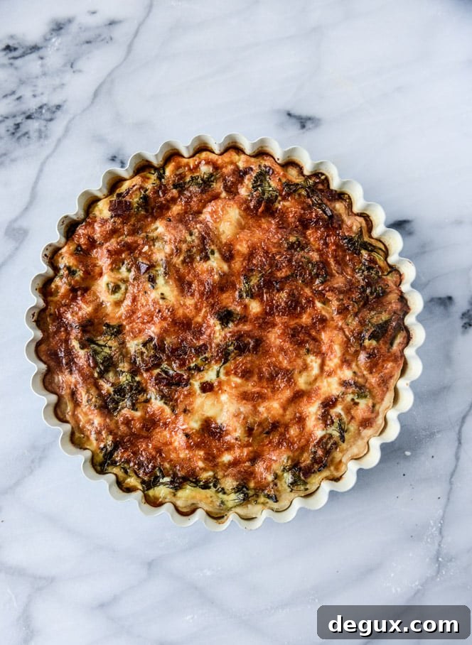 Roasted Broccolini, Bacon & Caramelized Shallot Quiche Recipe 7 roasted broccolini, bacon and caramelized shallot quiche I howsweeteats.com