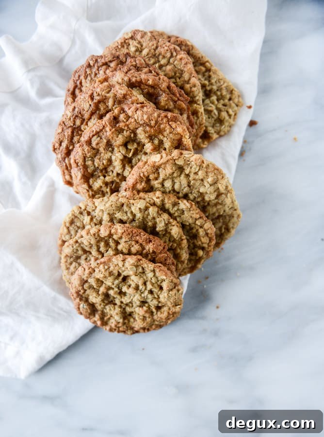 Thin Chewy Spiced Oatmeal Cookies with Brown Butter Glaze 5 thin and chewy spiced oatmeal cookies I howsweeteats.com