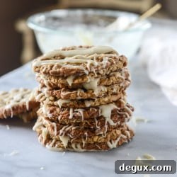 Thin Chewy Spiced Oatmeal Cookies with Brown Butter Glaze 8 img 43977 7